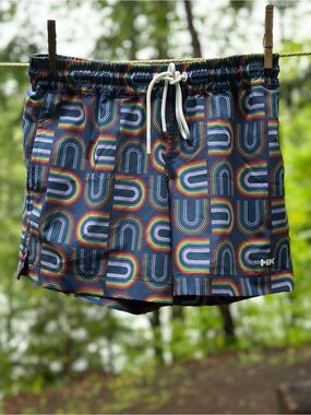 Humankind Multicolor Striped Swim Shorts